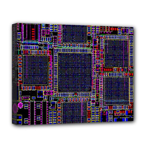 Technology Circuit Board Layout Pattern Deluxe Canvas 20  X 16   by Amaryn4rt