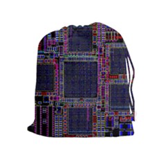 Technology Circuit Board Layout Pattern Drawstring Pouches (extra Large)