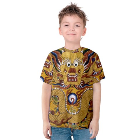 Chinese Dragon Pattern Kids  Cotton Tee by Amaryn4rt