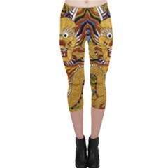 Chinese Dragon Pattern Capri Leggings  by Amaryn4rt