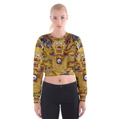 Chinese Dragon Pattern Women s Cropped Sweatshirt by Amaryn4rt