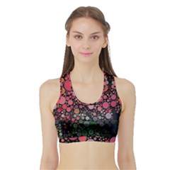 Circle Abstract Sports Bra With Border