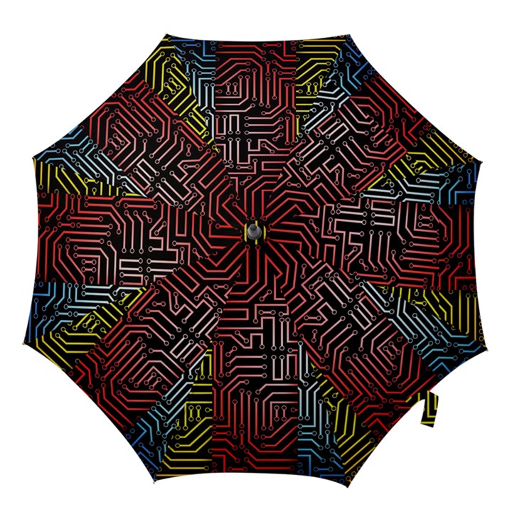 Circuit Board Seamless Patterns Set Hook Handle Umbrellas (Medium)