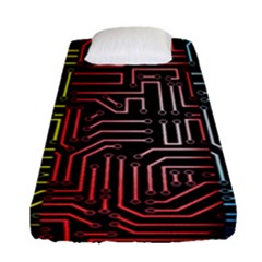 Circuit Board Seamless Patterns Set Fitted Sheet (single Size)