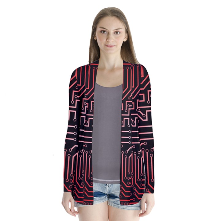 Circuit Board Seamless Patterns Set Cardigans