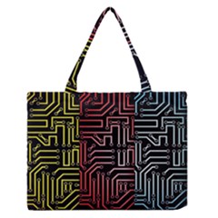 Circuit Board Seamless Patterns Set Medium Zipper Tote Bag