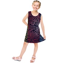 Circuit Board Seamless Patterns Set Kids  Tunic Dress