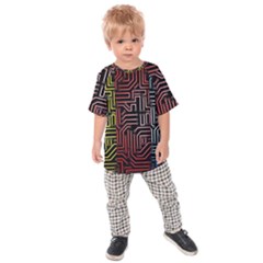 Circuit Board Seamless Patterns Set Kids  Raglan Tee