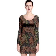 Digital Camouflage Long Sleeve Velvet Bodycon Dress by Amaryn4rt