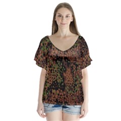 Digital Camouflage Flutter Sleeve Top