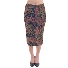 Digital Camouflage Velvet Midi Pencil Skirt