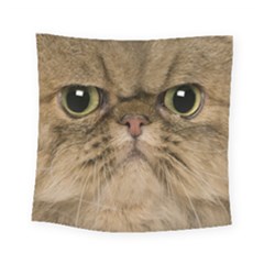 Cute Persian Cat Face In Closeup Square Tapestry (small) by Amaryn4rt