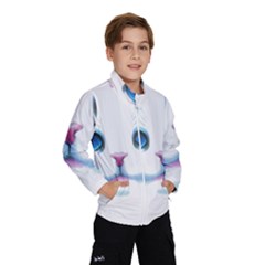 Cute White Cat Blue Eyes Face Wind Breaker (kids) by Amaryn4rt