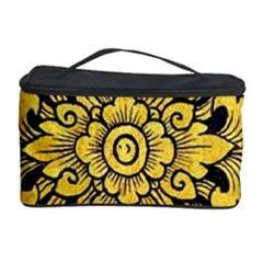 Flower Pattern In Traditional Thai Style Art Painting On Window Of The Temple Cosmetic Storage Case by Amaryn4rt