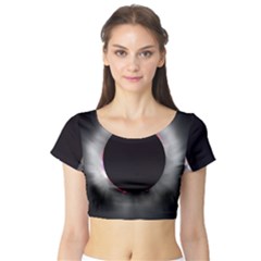 Solar Eclipse Short Sleeve Crop Top (tight Fit)