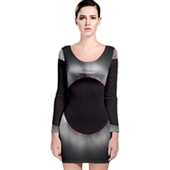 Solar Eclipse Long Sleeve Velvet Bodycon Dress by Amaryn4rt