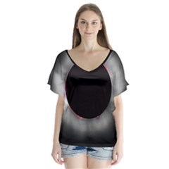 Solar Eclipse Flutter Sleeve Top