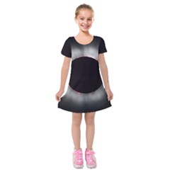 Solar Eclipse Kids  Short Sleeve Velvet Dress by Amaryn4rt