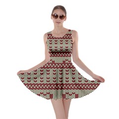 Stitched Seamless Pattern With Silhouette Of Heart Skater Dress by Amaryn4rt