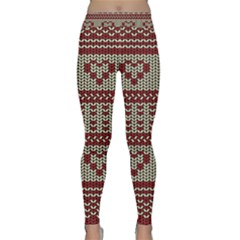 Stitched Seamless Pattern With Silhouette Of Heart Classic Yoga Leggings by Amaryn4rt