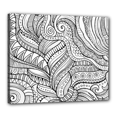 Zentangle Art Patterns Canvas 24  X 20 