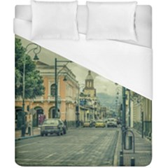 Historic Center Urban Scene At Riobamba City, Ecuador Duvet Cover (california King Size) by dflcprints