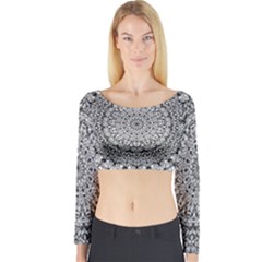 Mandala Boho Inspired Hippy Hippie Design Long Sleeve Crop Top