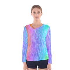 Abstract Color Pattern Textures Colouring Women s Long Sleeve Tee