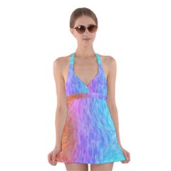 Abstract Color Pattern Textures Colouring Halter Swimsuit Dress by Simbadda