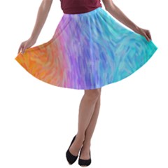 Abstract Color Pattern Textures Colouring A-line Skater Skirt by Simbadda