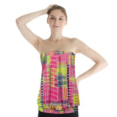 Abstract Pattern Strapless Top