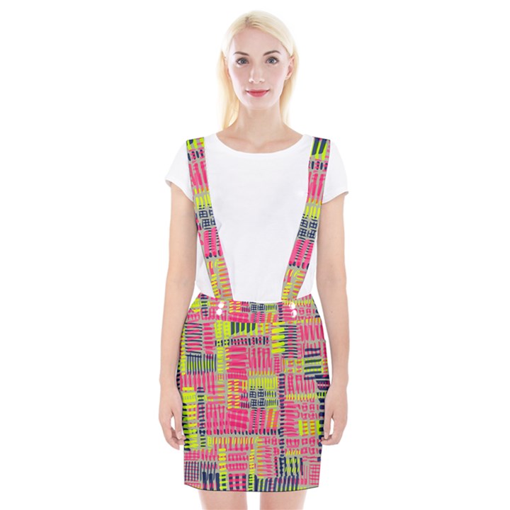 Abstract Pattern Suspender Skirt