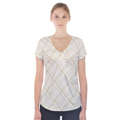 Background Pattern Short Sleeve Front Detail Top