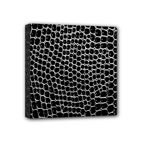 Black White Crocodile Background Mini Canvas 4  x 4 