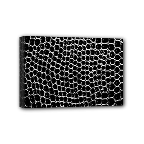 Black White Crocodile Background Mini Canvas 6  x 4 