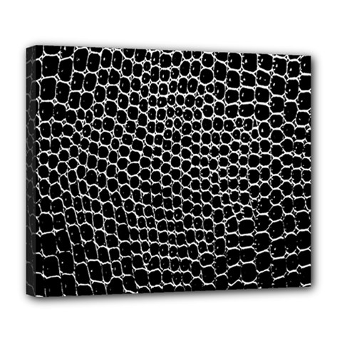 Black White Crocodile Background Deluxe Canvas 24  x 20  