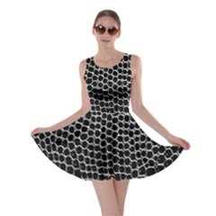 Black White Crocodile Background Skater Dress