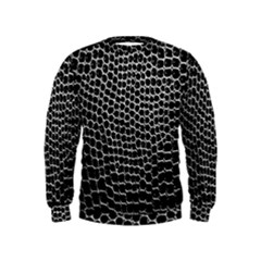 Black White Crocodile Background Kids  Sweatshirt