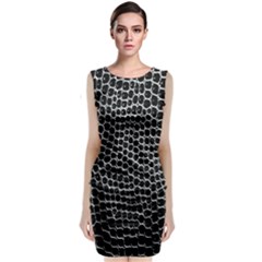 Black White Crocodile Background Classic Sleeveless Midi Dress