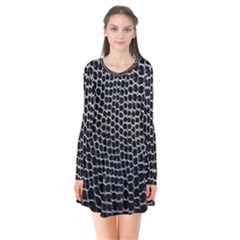 Black White Crocodile Background Flare Dress