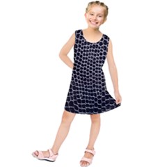 Black White Crocodile Background Kids  Tunic Dress