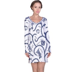 Fish Pattern Long Sleeve Nightdress by Simbadda