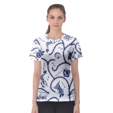 Fish Pattern Women s Sport Mesh Tee by Simbadda