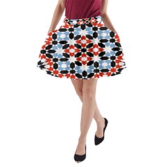 Morrocan Fez Pattern Arabic Geometrical A-line Pocket Skirt by Simbadda