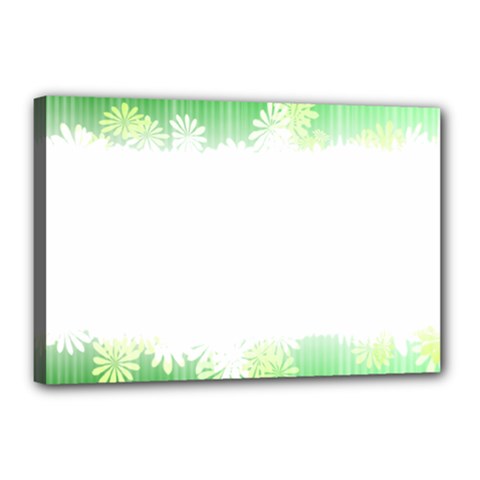 Green Floral Stripe Background Canvas 18  X 12  by Simbadda