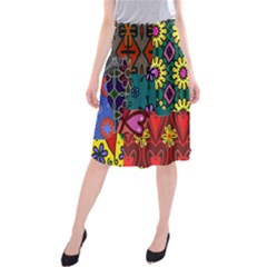 Patchwork Collage Midi Beach Skirt