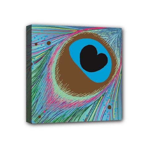 Peacock Feather Lines Background Mini Canvas 4  X 4 