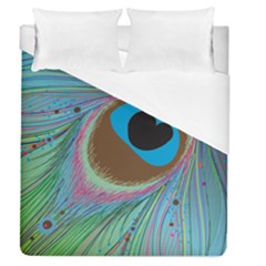 Peacock Feather Lines Background Duvet Cover (queen Size)