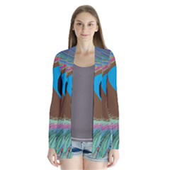 Peacock Feather Lines Background Cardigans