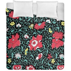 Vintage Floral Wallpaper Background Duvet Cover Double Side (california King Size)